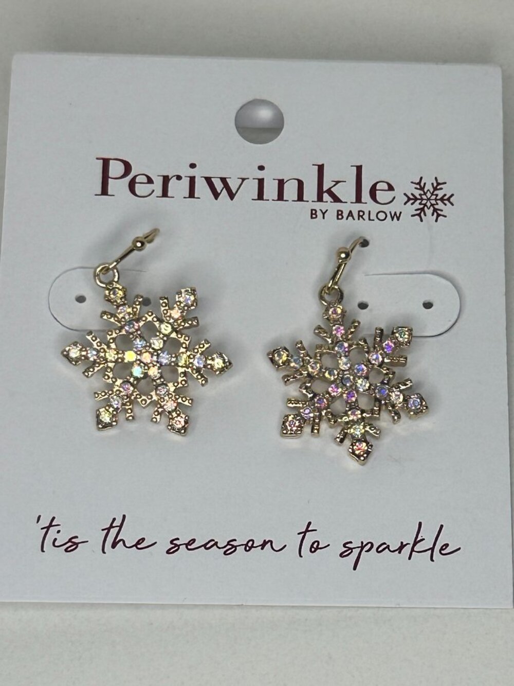 Periwinkle by Barlow Snowflake Earrings – Sparkly Holiday Earrings